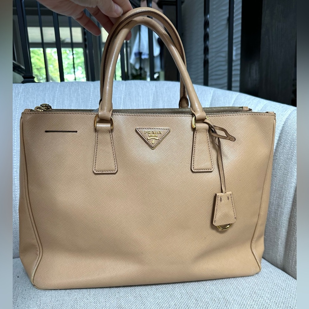 Prada Beige Saffiano Leather Tote